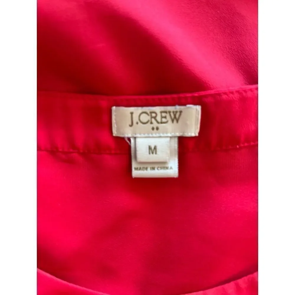 JCrew side medium red short sleeve blouse